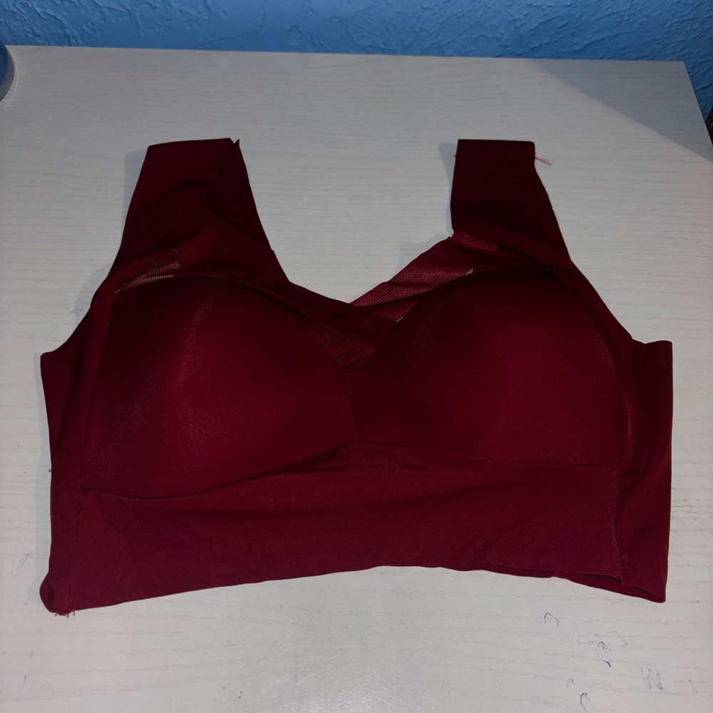Wireless Burgundy Everyday Comfort Sports Bra